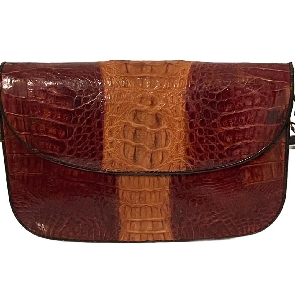 Vintage Genuine Alligator Crocodile Reptile Leather Crossbody Bag Shoulder Bag